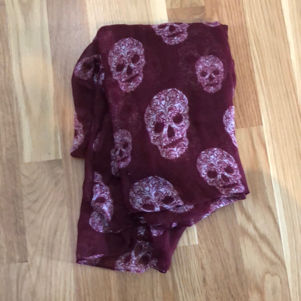 H&M Maroon Skull Scarf